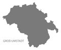 GroÃÅ¸-Umstadt German city map grey illustration silhouette shape